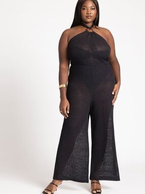 Eloquii Halter Jumpsuit Cover-Up